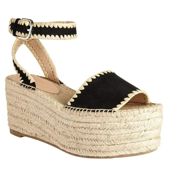 Pour La Victoire Women's Ria Suede & Raffia Platform Sandals Size 9.5 MSRP $245 - Picture 1 of 11
